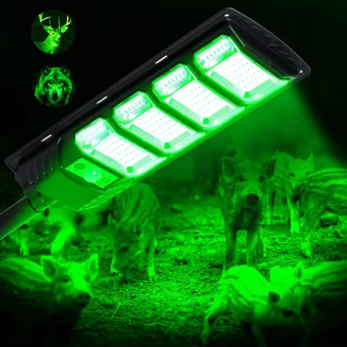 IP65 Green Hog Hunting Light, Solar Powered Feeder Green Light for Hunting Hogs Deer Coyote Varmint