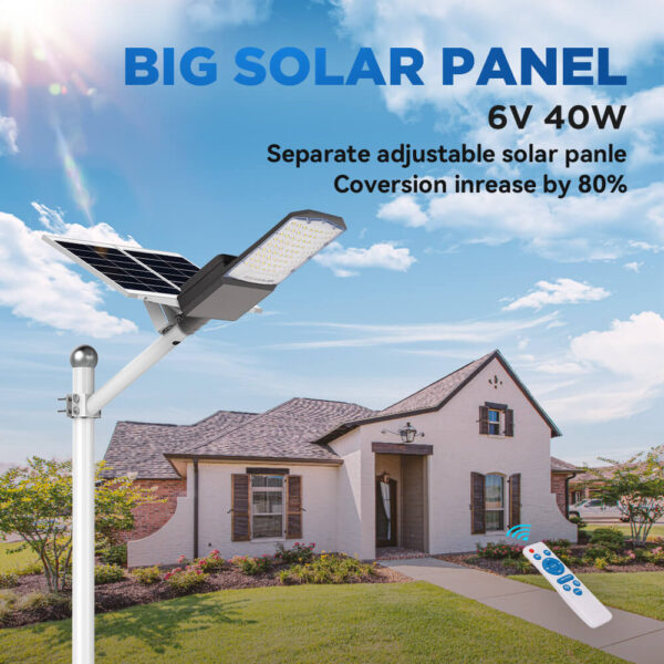Solar Lights Outdoor with Detachable Panel, 4000LM Motion Sensor Security Lights, IP65 Waterproof Solar Light for Garden Yard