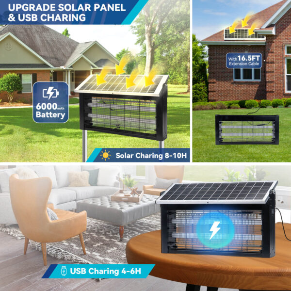 LANGY Upgraded Solar Bug Zapper For Outdoor & Indoor Use